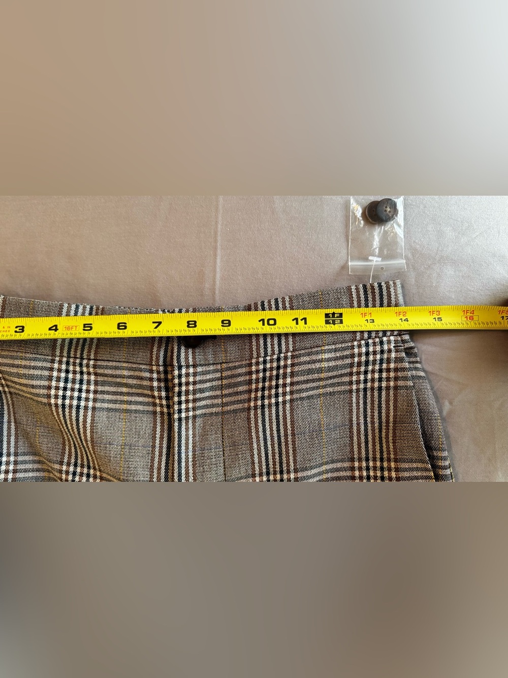 MADEWELL Huston Classic Plaid Wide-Leg Pant - Black & Brown Trousers Dress Pants - Picture 13 of 16